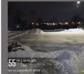 Cleared parking lot after overnight snowfall