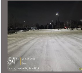 Cleared parking lot after overnight snowfall